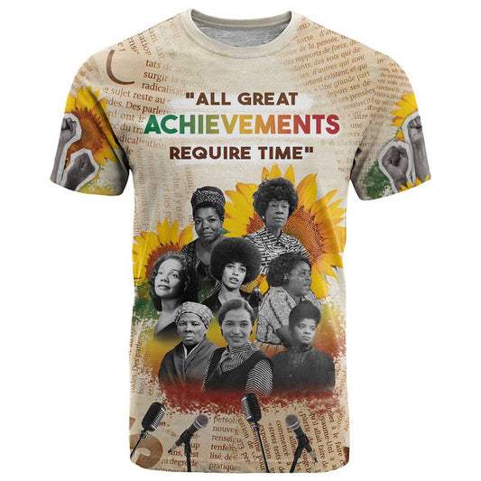African Civil Rights Female Leaders Sunflower T Shirt