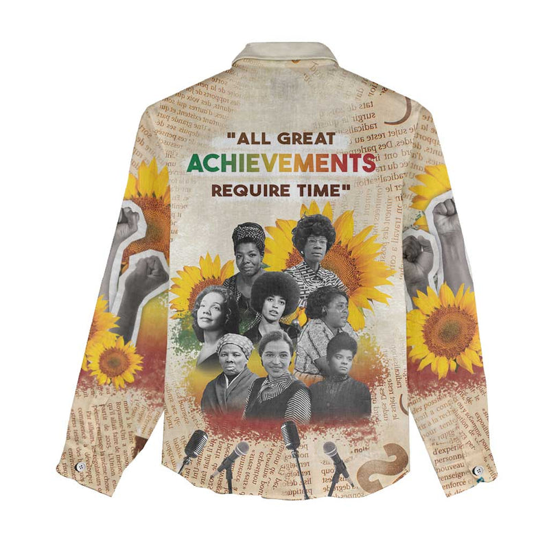 African Civil Rights Female Leaders Sunflower Women Casual Shirt