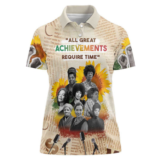 African Civil Rights Female Leaders Sunflower Women Polo Shirt