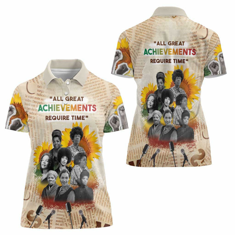 African Civil Rights Female Leaders Sunflower Women Polo Shirt