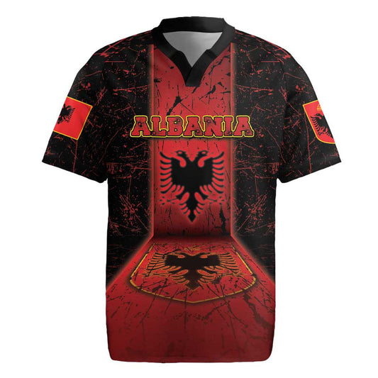 Albania Black Double Headed Eagle Rugby Jersey