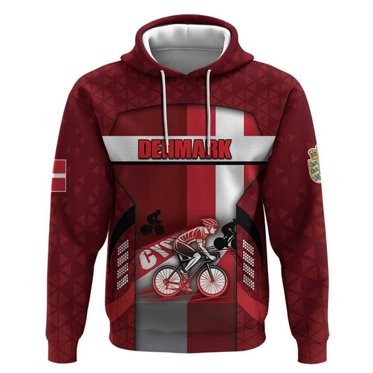 Denmark Cycling Sporty Style Red Hoodie