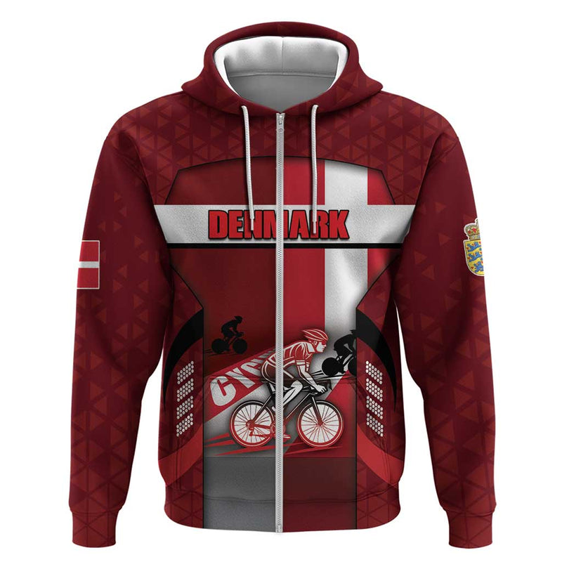 Denmark Cycling Sporty Style Red Hoodie