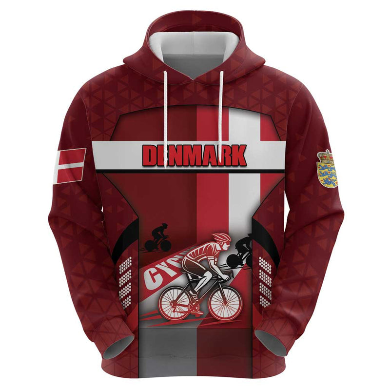 Denmark Cycling Sporty Style Red Hoodie