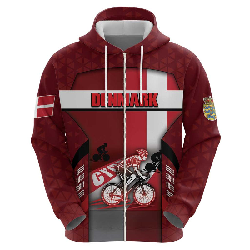 Denmark Cycling Sporty Style Red Hoodie