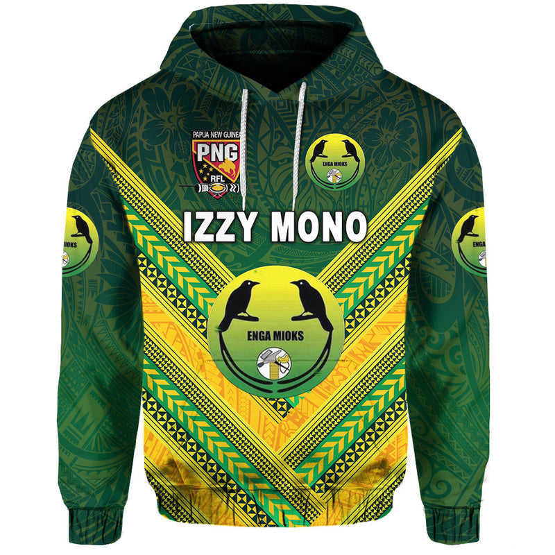 (Izzy Mono) Papua New Guinea Enga Mioks Rugby Original Style Green Hoodie