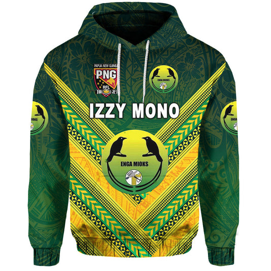 (Izzy Mono) Papua New Guinea Enga Mioks Rugby Original Style Green Hoodie