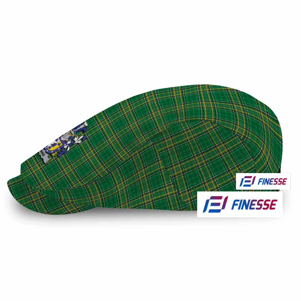Ennis Irish Clan Tartan Jeff Hat, Tartan Flat Cap with Coat of Arm