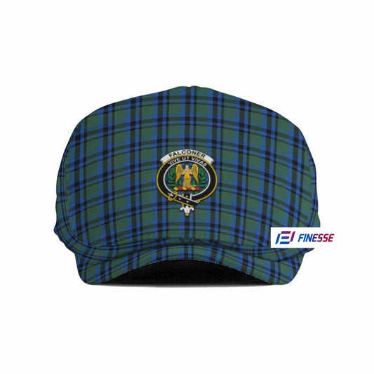 Falconer Family Crest Tartan Jeff Hat, Tartan Flat Cap