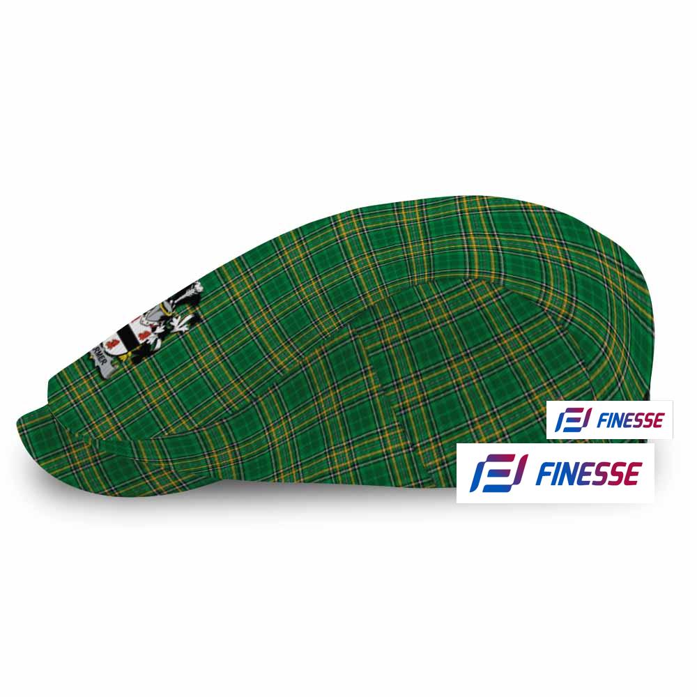 Farmer Irish Clan Tartan Jeff Hat, Tartan Flat Cap with Coat of Arm