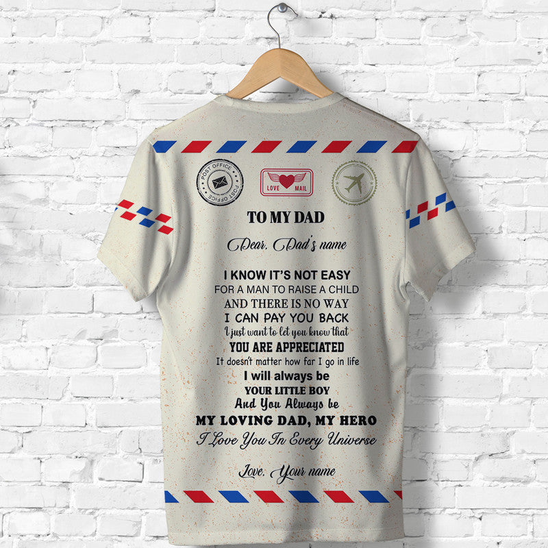 Custom Father Day Letter From Son Simple Style T Shirt