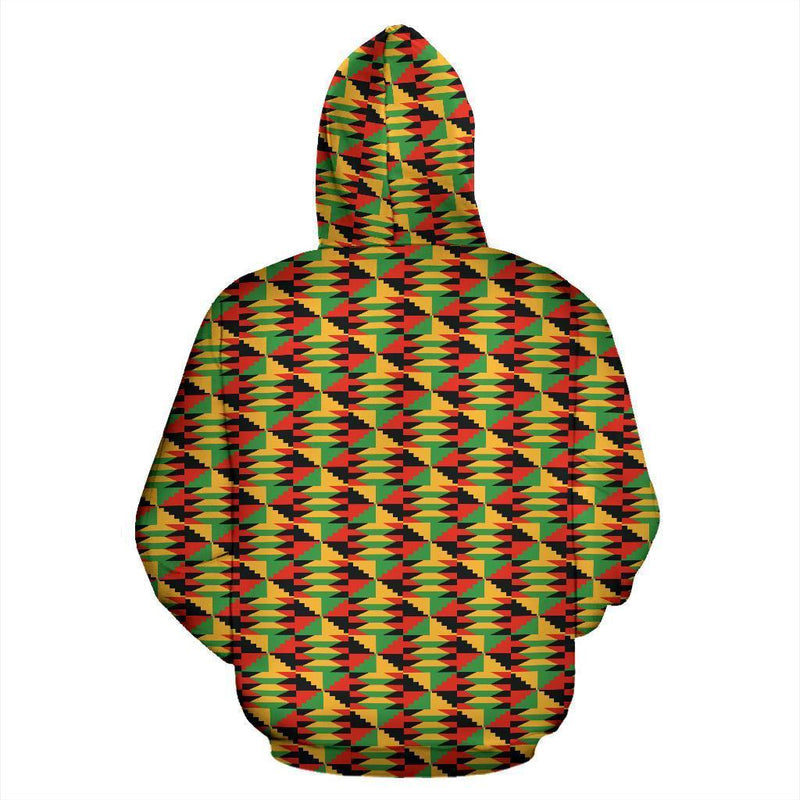 African Kente Zip Hoodie Ghana Hoodie