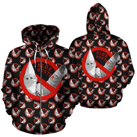 African Anti KKK Klux Buster Zip Hoodie