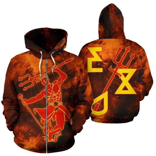 African Exu Orisha Yoruba Religion Zip up Hoodie