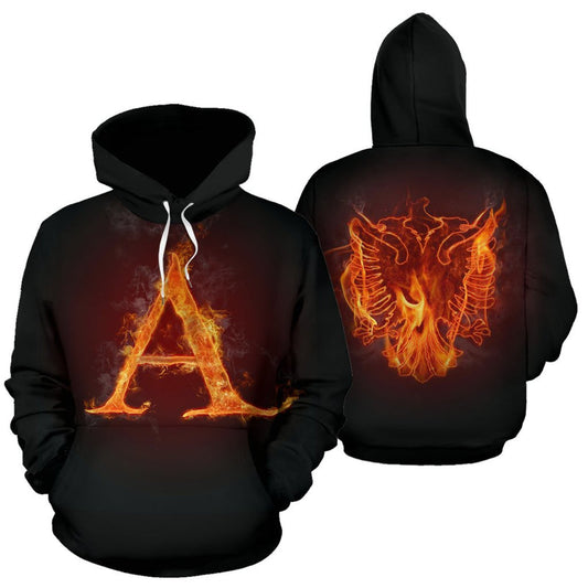 Albania All Over Fire Hoodie