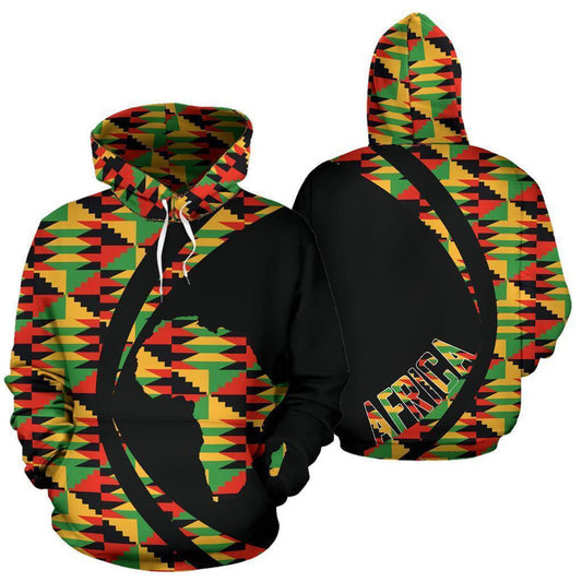 African Kente Cloth Ghana Special Pullover Circle Hoodie