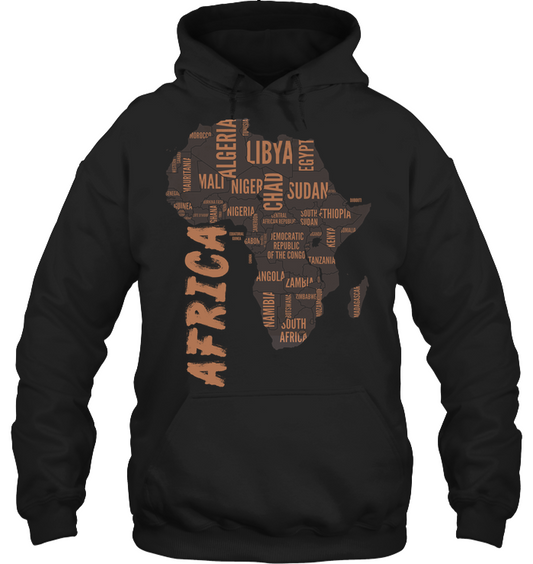 African Africa Map Hoodie