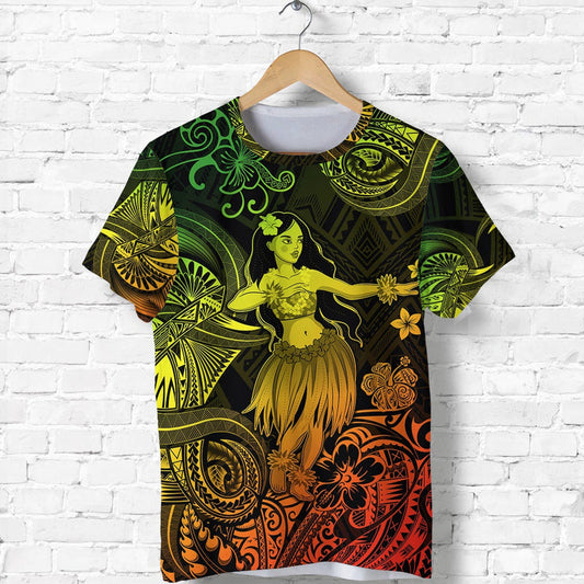 Custom Hawaii Hula Girl Polynesian Unique Style Reggae T Shirt