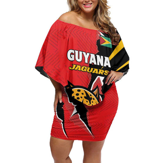 Custom Cricket Guyana Jaguars Go Champion Off Shoulder Short Dress