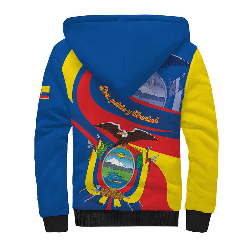 Ecuador Independence Day Dios patria y libertad Sherpa Hoodie
