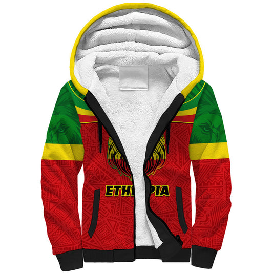 Ethiopia Lion Of Judah Flag Style Special Version Sherpa Hoodie