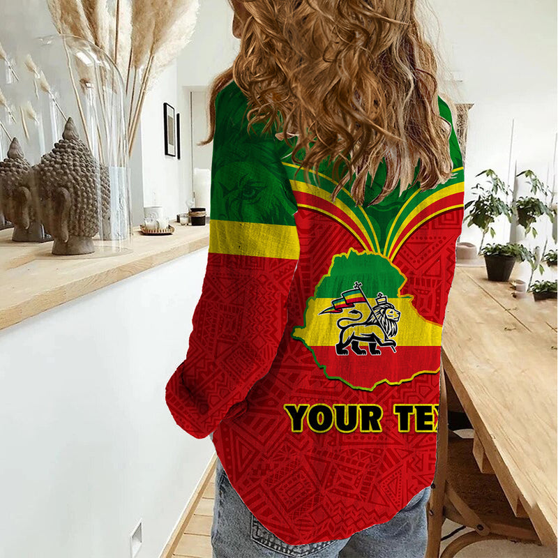 Ethiopia Lion Of Judah Flag Style Special Version Women Casual Shirt