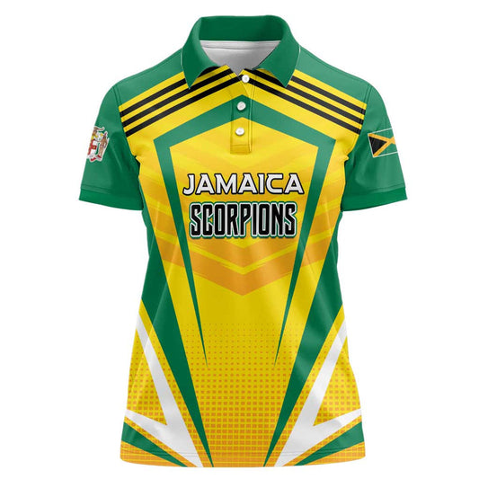 Custom Cricket Jamaica Scorpions We Made Legends Women Polo Shirt