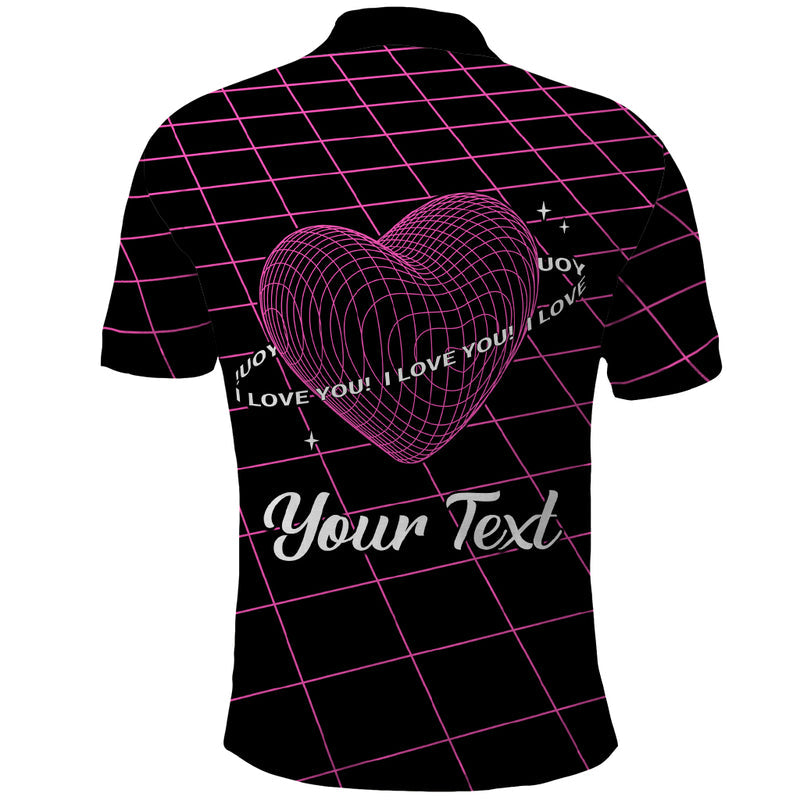 All You Need is Love Valentine Day Geometry Wireframe Style Polo Shirt