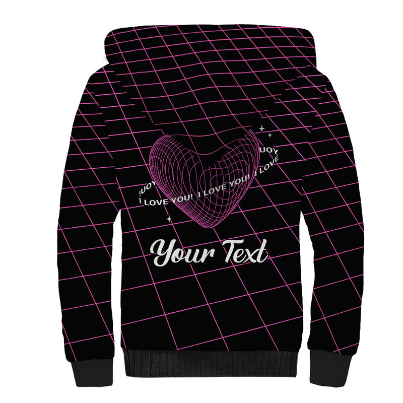 All You Need is Love Valentine Day Geometry Wireframe Style Sherpa Hoodie