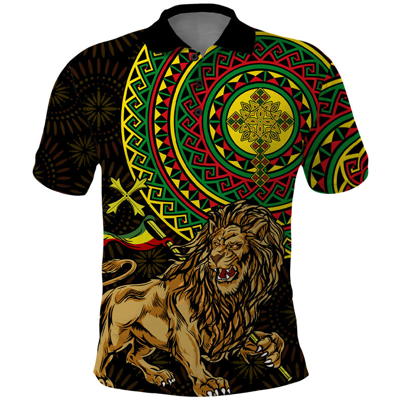 Ethiopia National Day Lion Of Judah African Pattern Polo Shirt