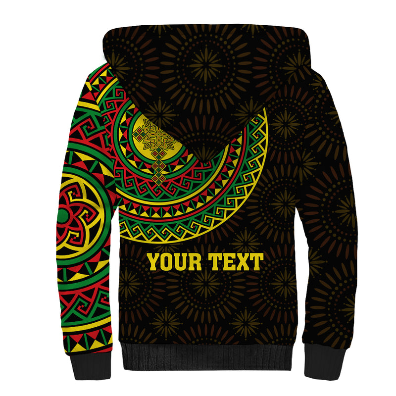 Ethiopia National Day Lion Of Judah African Pattern Sherpa Hoodie