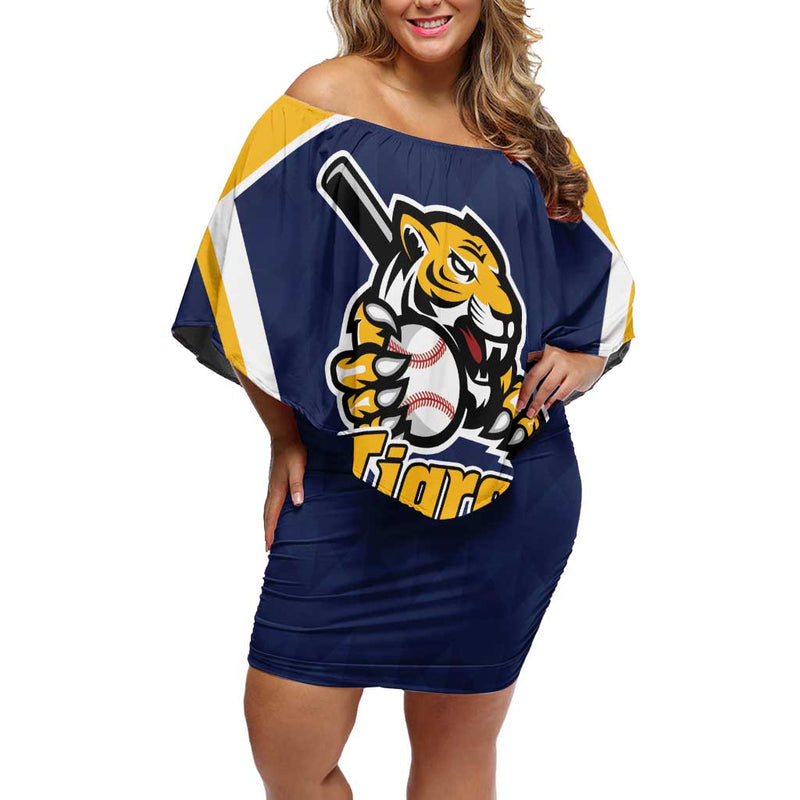 Custom Baseball Tigres Chinandega Go Nicaragua Boys Off Shoulder Short Dress