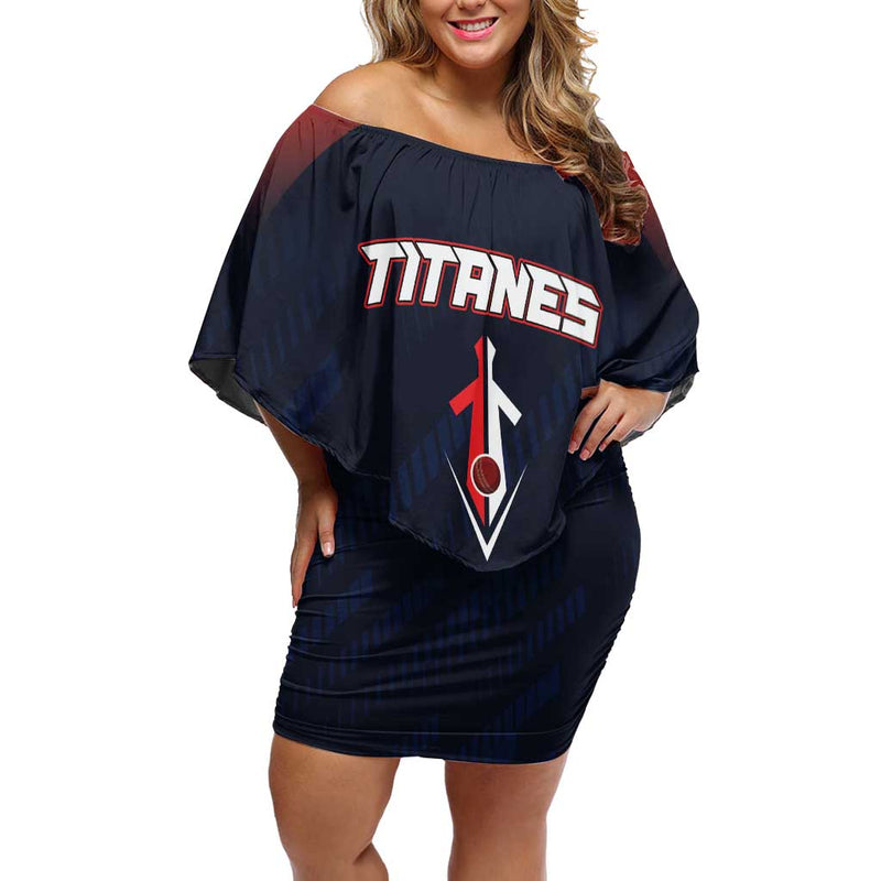 Custom Baseball Titanes Florida Puerto Rico Boys Come On Off Shoulder Short Dress