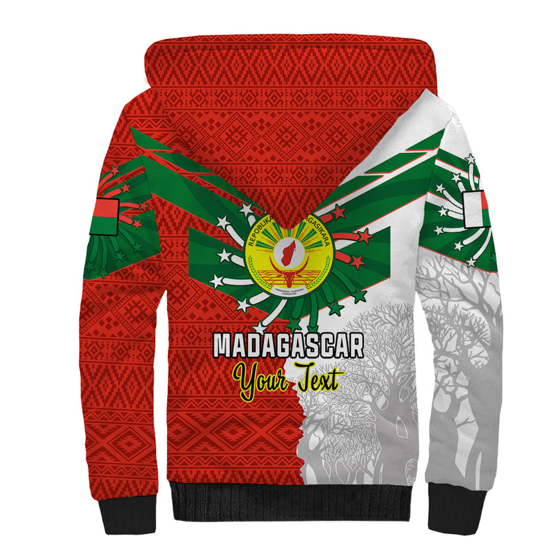 26 June Madagascar Independence Day Baobab Mix African Pattern Sherpa Hoodie
