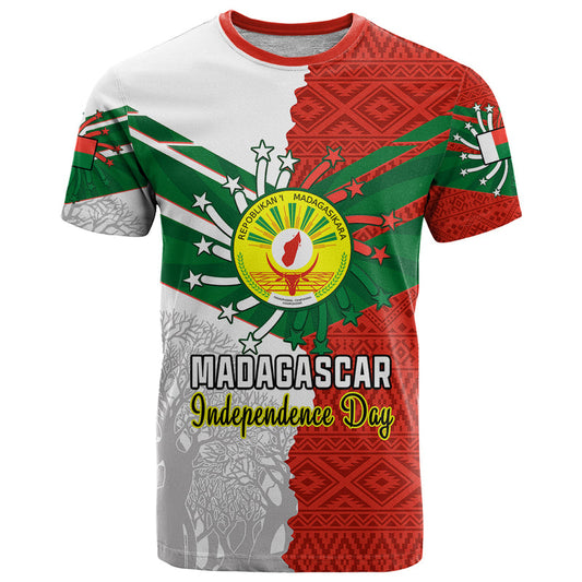 26 June Madagascar Independence Day Baobab Mix African Pattern T Shirt