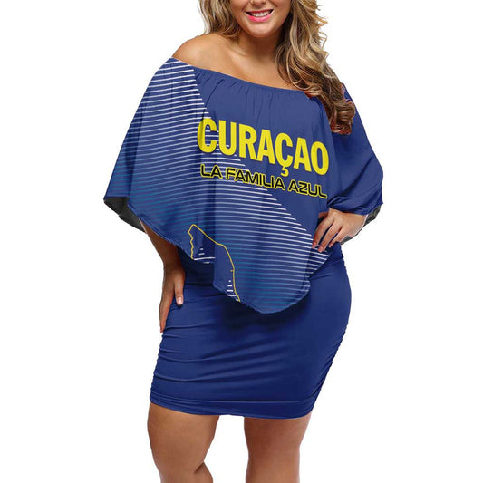 Custom Curacao Football La Familia Azul Go Champion Off Shoulder Short Dress