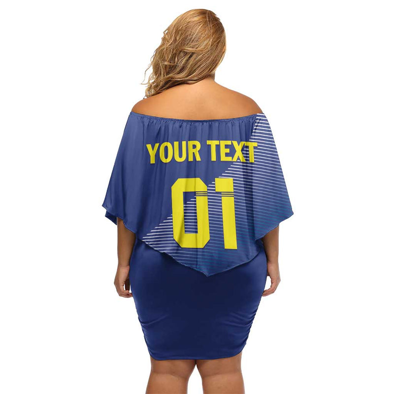 Custom Curacao Football La Familia Azul Go Champion Off Shoulder Short Dress