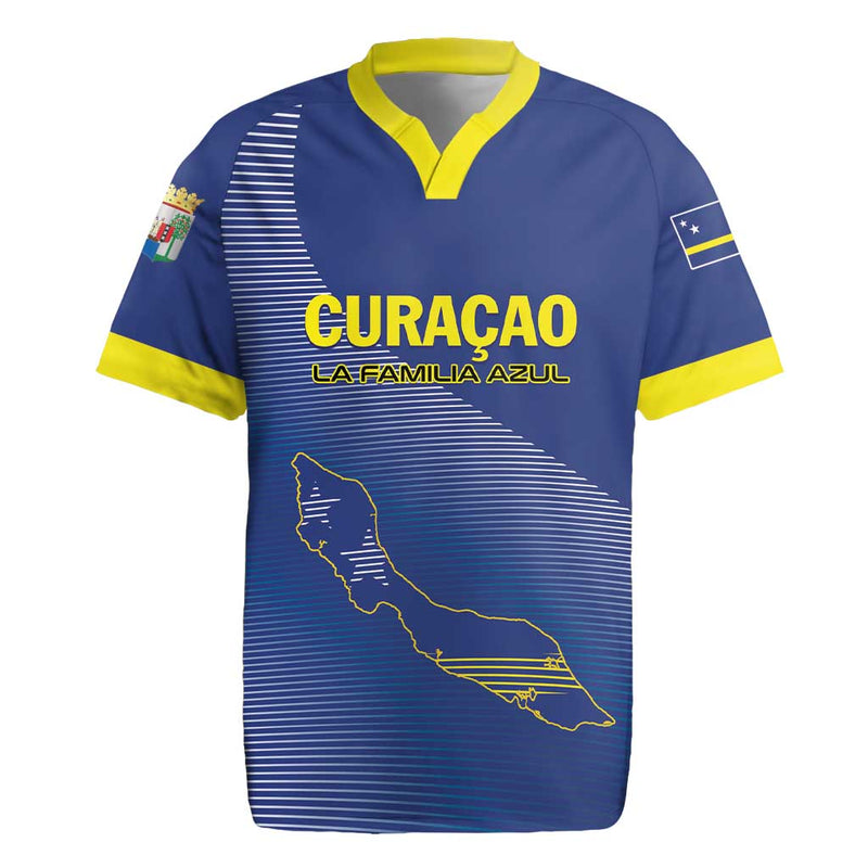 Custom Curacao Football La Familia Azul Go Champion Rugby Jersey