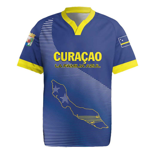 Custom Curacao Football La Familia Azul Go Champion Rugby Jersey