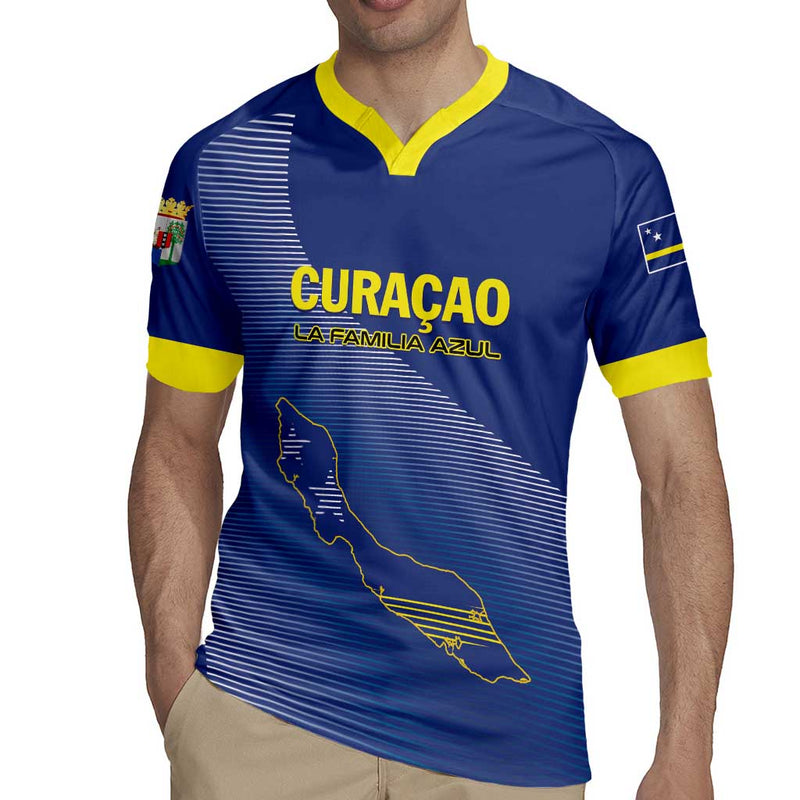 Custom Curacao Football La Familia Azul Go Champion Rugby Jersey