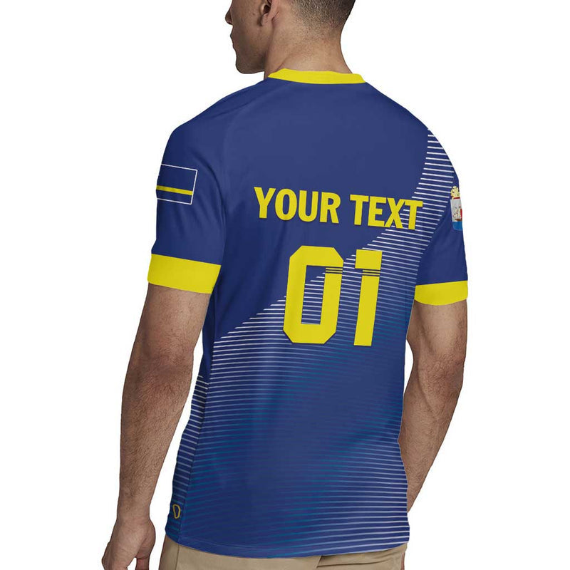 Custom Curacao Football La Familia Azul Go Champion Rugby Jersey