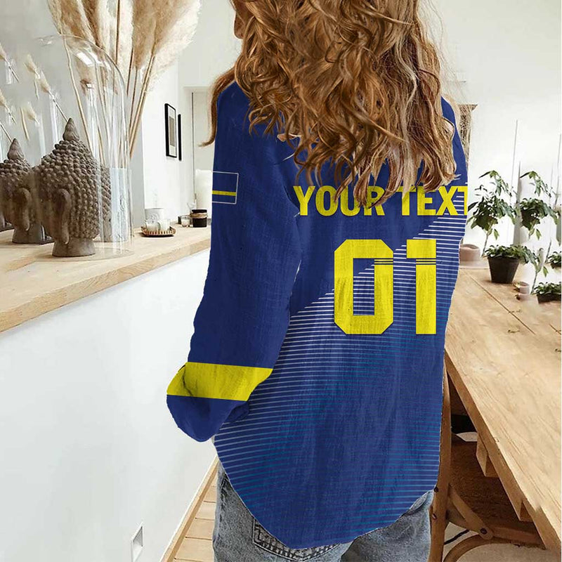 Custom Curacao Football La Familia Azul Go Champion Women Casual Shirt