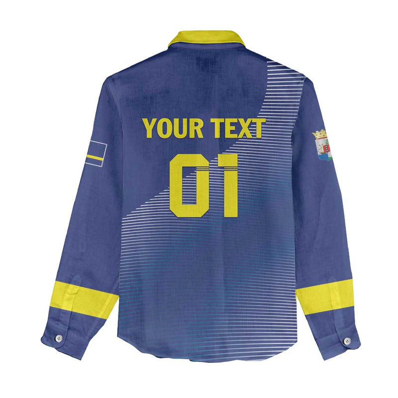 Custom Curacao Football La Familia Azul Go Champion Women Casual Shirt