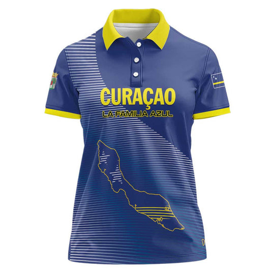 Custom Curacao Football La Familia Azul Go Champion Women Polo Shirt