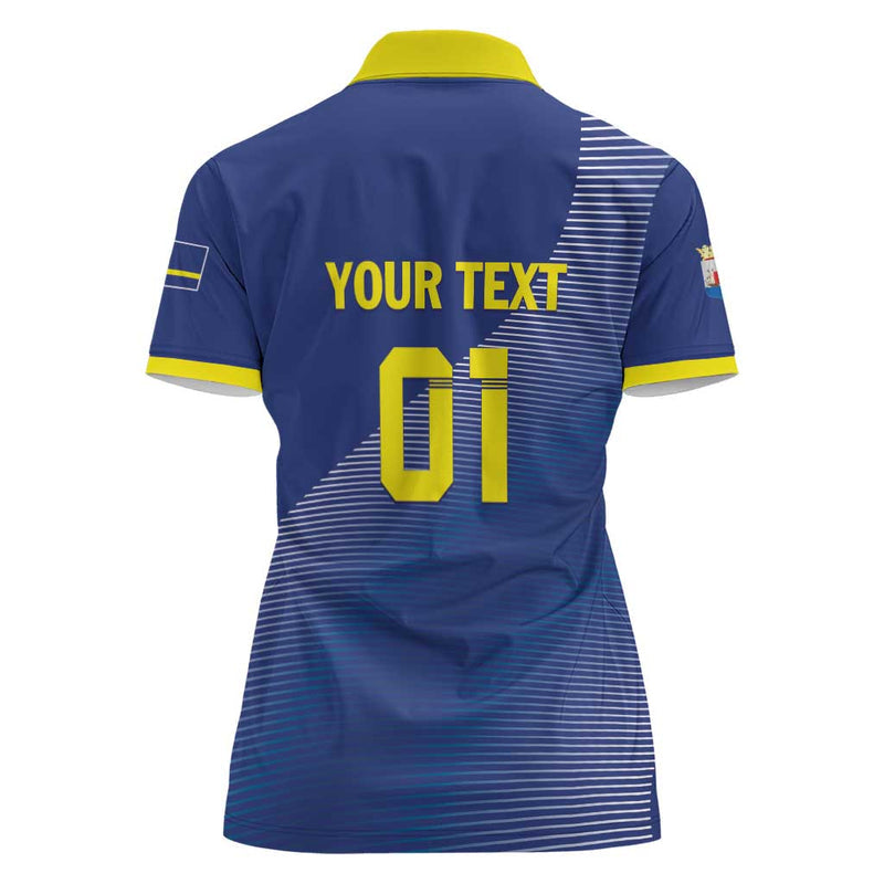 Custom Curacao Football La Familia Azul Go Champion Women Polo Shirt