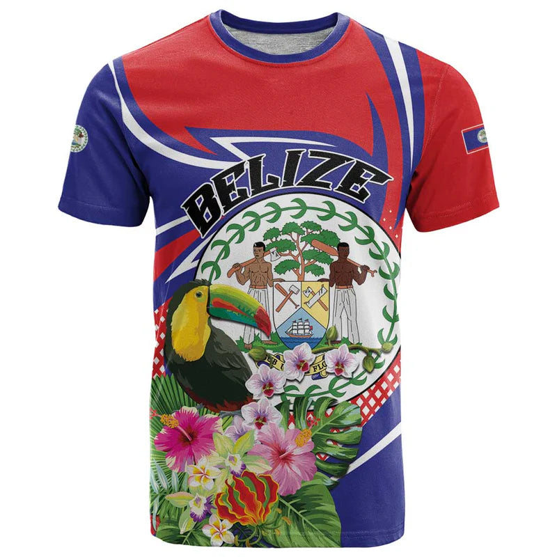 Custom Belize Toucan Sub umbra floreo T Shirt