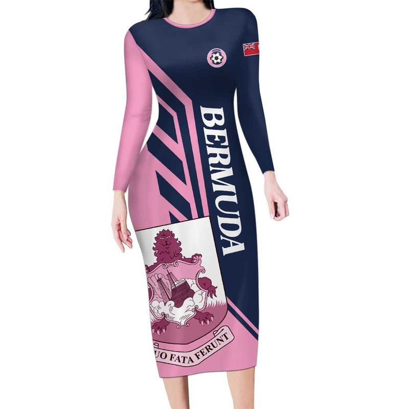 Custom Bermuda Football Come On Gombey Warriors Long Sleeve Bodycon Dress