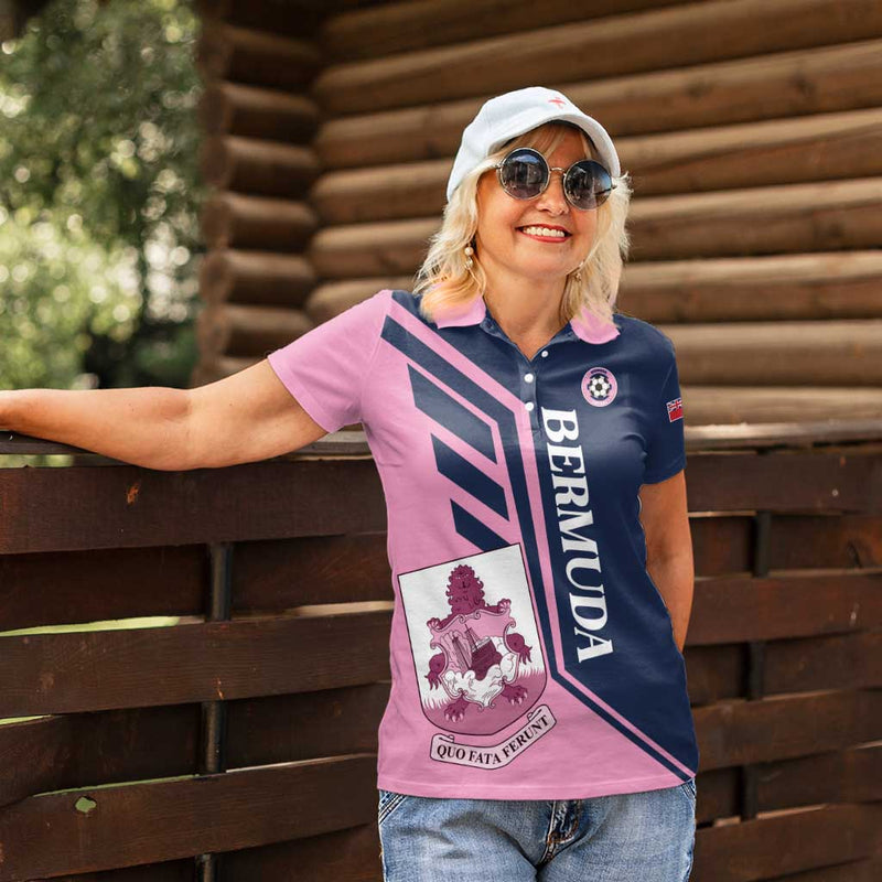 Custom Bermuda Football Come On Gombey Warriors Women Polo Shirt