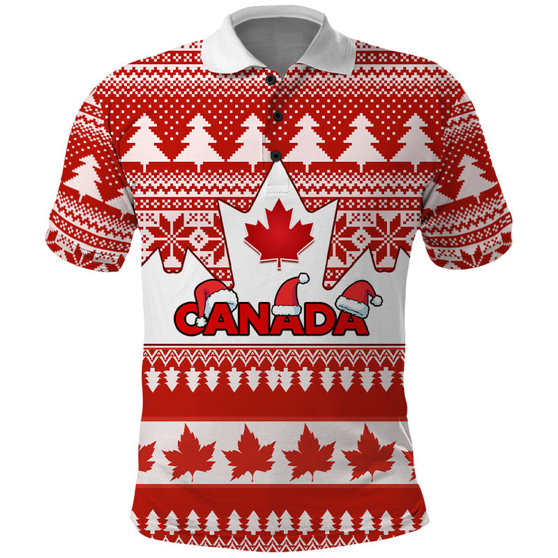 Custom Canada Christmas Maple Leaf Unique Style Polo Shirt