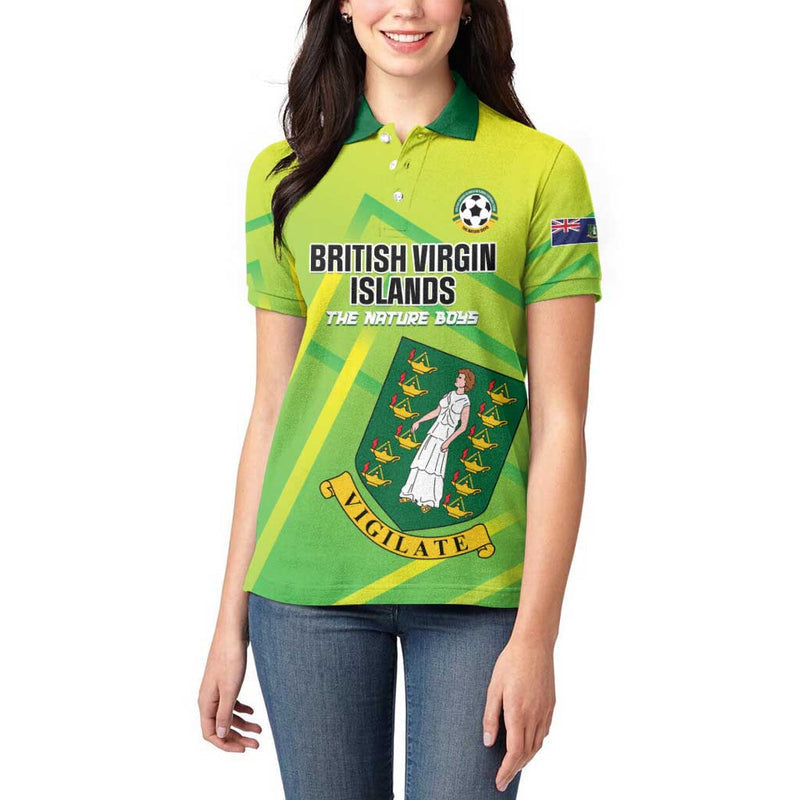 Custom British Virgin Islands Football Come On The Nature Boys Women Polo Shirt